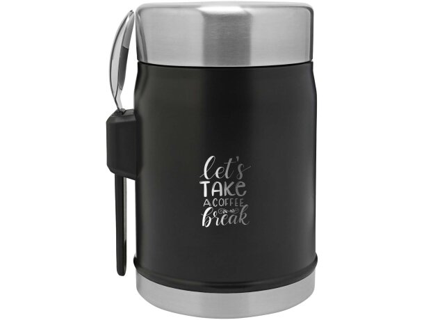 Tarro Stanley Legendary 400ml con cuchador acero inoxidable Negro mate detalle 1