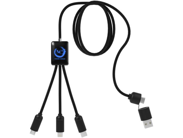 Cable de carga extensible 5 en 1 SCX.design C28 Azul/negro intenso detalle 8