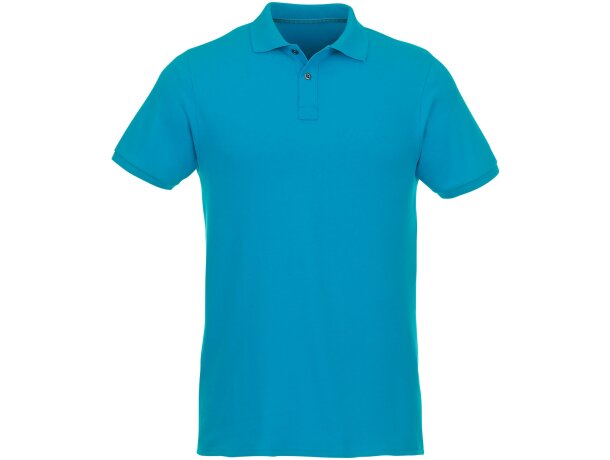 Polo de manga corta de material reciclado orgánico GRS para hombre Beryl Azul nxt detalle 4