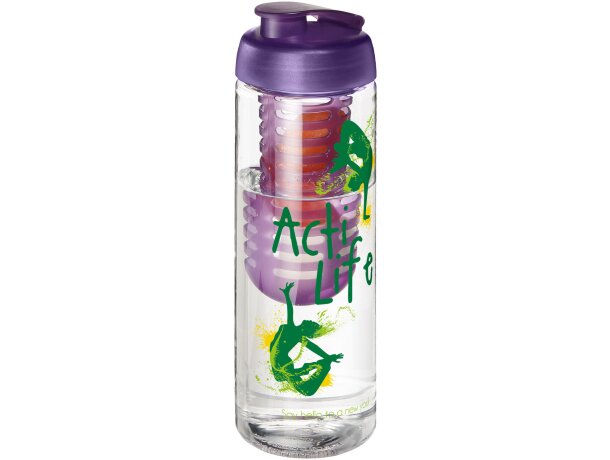 H2O Active® Vibe Bidón e infusor con tapa Flip de 850 ml Transparente/morado detalle 1