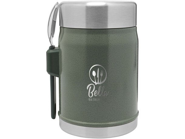 Tarro Stanley Legendary 400ml con cuchador acero inoxidable Verde bosque detalle 5