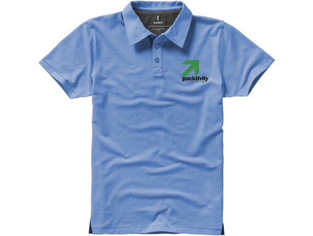 Polo manga corta hombre de elastano 200 g/m2 Markham Azul claro detalle 8