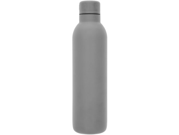 Botella termo con logo con tapa de rosca en acero inoxidable Thor Gris detalle 24