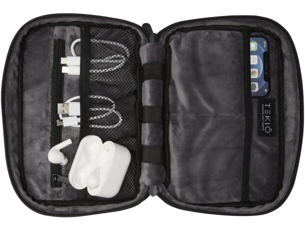 Bolsa organizadora reciclada GRS Rise con forro de felpa Negro intenso detalle 5