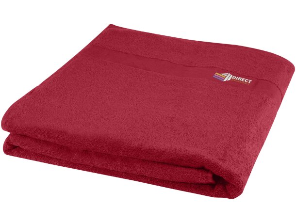 Toalla algodón 450 g/m² Evelyn 100x180 certificada OEKO-TEX Rojo detalle 10