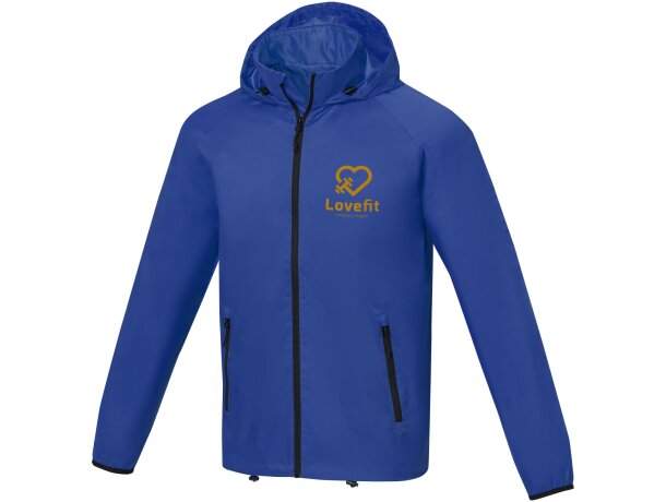 Chaqueta ligera impermeable hombre Dinlas con capucha enrollable Azul detalle 10