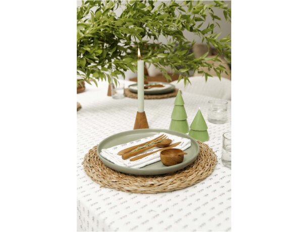 Vela árbol Navidad Originalhome cera palmiste certificada Gris claro detalle 4