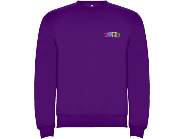 Sudadera cuello redondo infantil Roly Clasica 280 g/m² Morado detalle 43