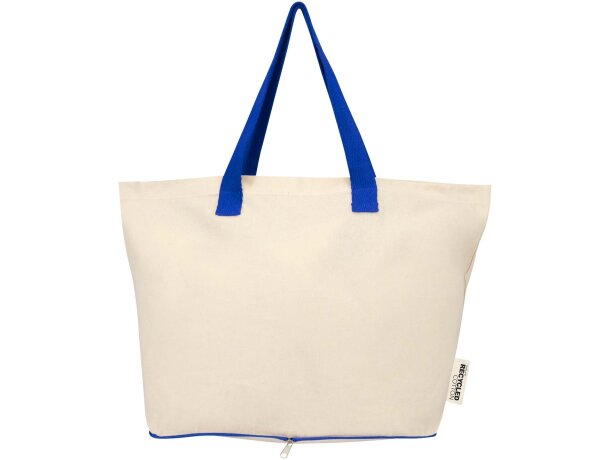 Bolsa tote Sierra 12L algodón reciclado certificado GRS Natural/azul real detalle 18