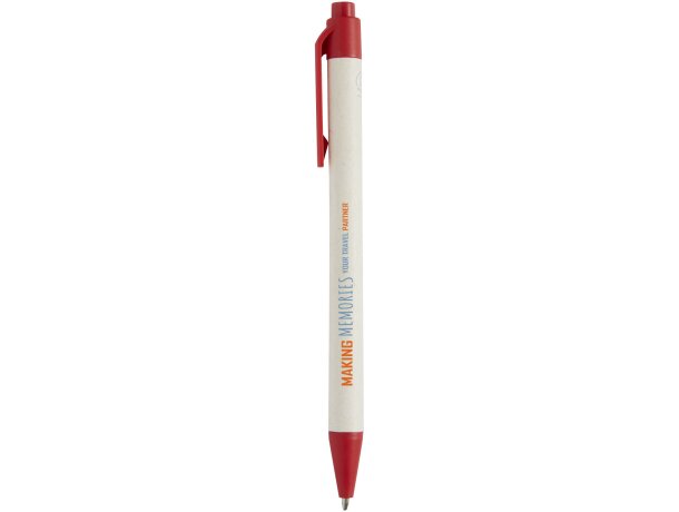 Bolígrafo Dairy Dream con cartón reciclado y plástico PLA Rojo detalle 8