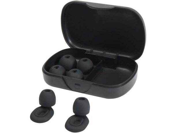 Tapones oídos Hush silicona reciclada tres tamaños Negro intenso detalle 3