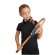 Polo deportivo manga corta infantil Tamil Roly poliéster reciclado Negro intenso/blanco detalle 12