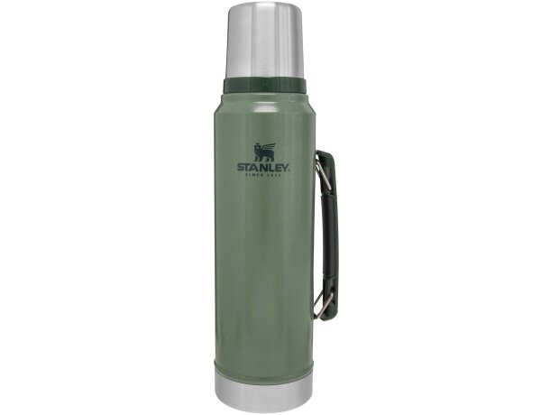 Bidón Stanley Classic 1000ml con aislamiento térmico 24h Verde bosque detalle 1