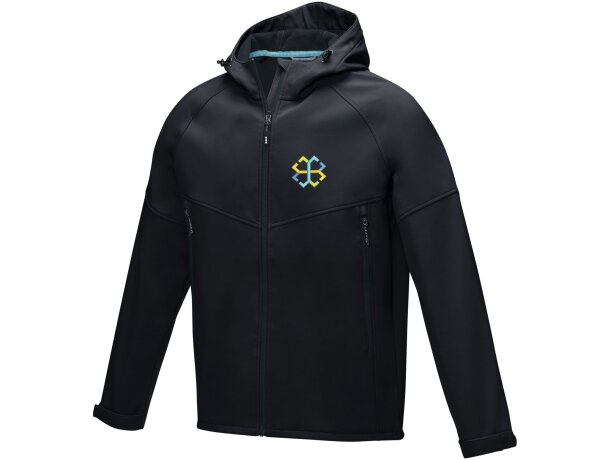 Chaqueta softshell reciclada hombre Coltan certificada GRS Negro intenso detalle 13
