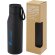 Botella de acero inoxidable con aislamiento al vacío de cobre de 500 ml con tapa y correa de cuero de poliuretano Ljungan Negro intenso detalle 10
