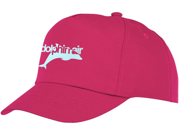 Gorra infantil de 5 paneles Feniks Kids Magenta detalle 7