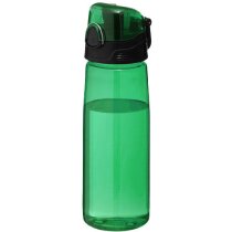 Botella con tapa abatible 700 ml para empresas verde transparente Botella con tapa abatible 700 ml para empresas verde transparente