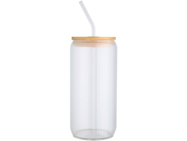 Jarra Mirage de vidrio borosilicato con tapa de bambú 650 ml Transparente detalle 2