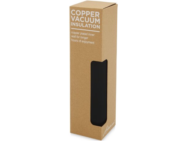 Bidón con aislamiento al vacío de cobre de 600 ml con enganche de metal Marka Negro intenso detalle 10