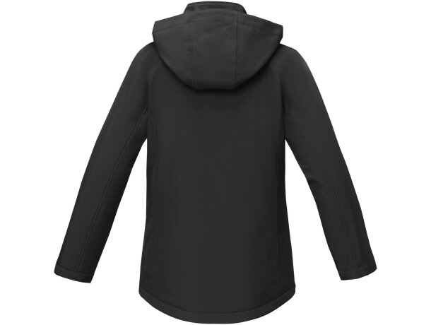 Chaqueta softshell acolchada Notus para mujer con capucha Negro intenso detalle 28