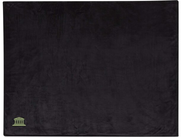 Manta sherpa Ashen de poliéster reciclado certificado GRS Negro intenso detalle 1