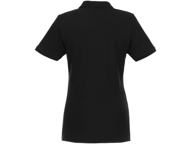 Polo de manga corta de material reciclado orgánico GRS para mujer Beryl Negro intenso detalle 13