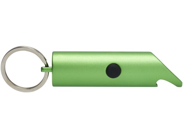 Llavero linterna led flare con abrebotellas aluminio reciclado Verde detalle 14
