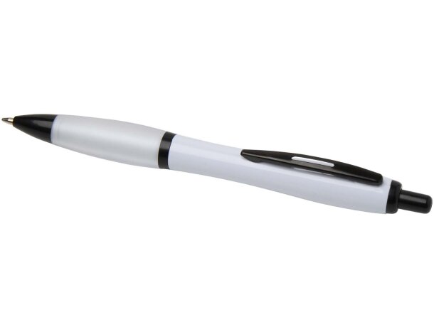 Bolígrafo Nash de plástico reciclado certificado RCS Blanco detalle 15