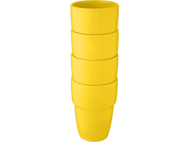 Set de regalo de 4 vasos apilables de 280 ml Staki Amarillo detalle 9