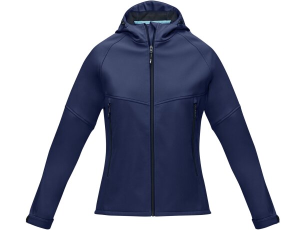 Chaqueta softshell reciclada Coltan para mujer con GRS Azul marino detalle 6