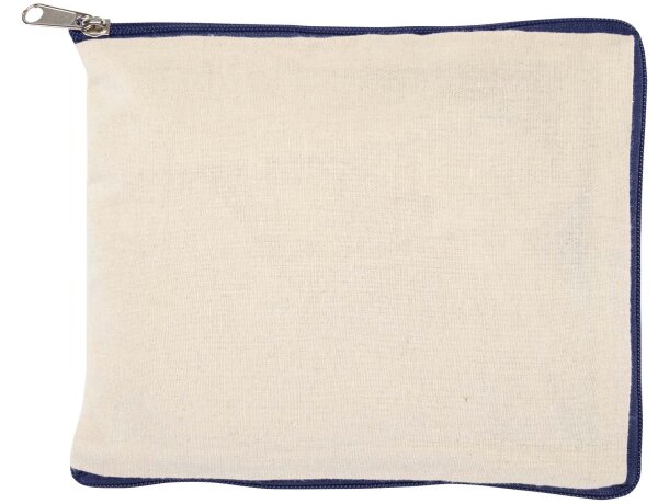 Bolsa tote Sierra 12L algodón reciclado certificado GRS Natural/azul marino detalle 11