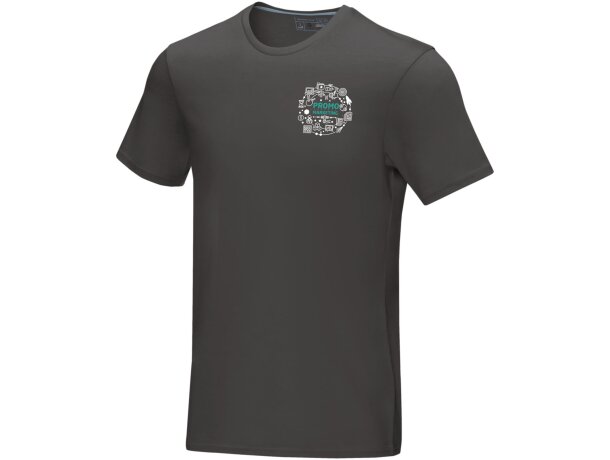 Camiseta orgánica manga corta hombre Azurite Gris tormenta detalle 17