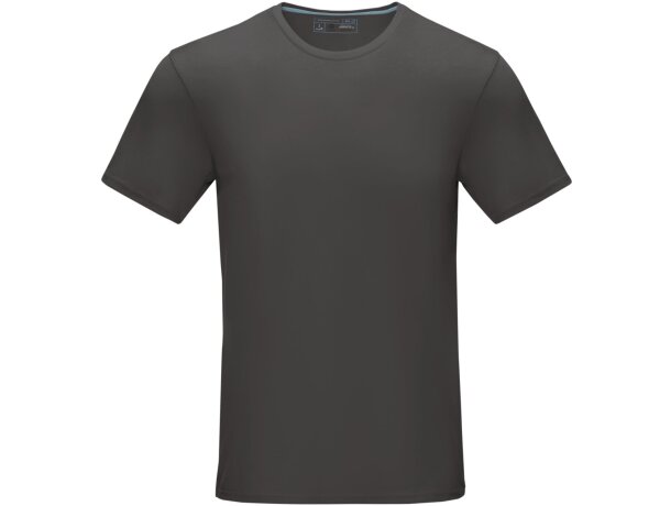 Camiseta orgánica manga corta hombre Azurite Gris tormenta detalle 18