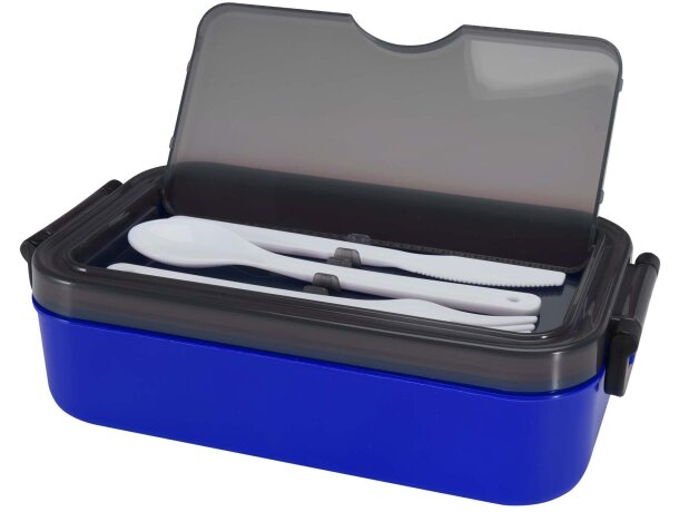 Fiambrera Snappy 1000 ml con cubiertos integrados en tapa Azul detalle 11