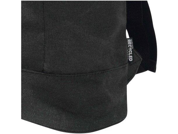 Mochila enrollable 16L con material reciclado certificado GRS Negro intenso detalle 6