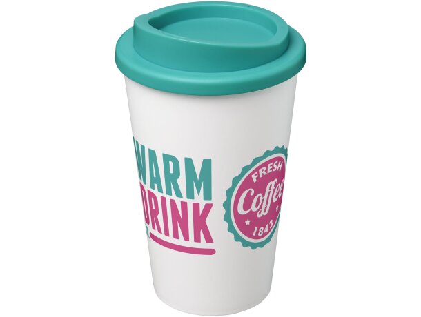 Vaso térmico Americano 350 ml con aislamiento de doble pared Blanco/aqua detalle 85