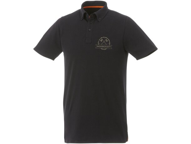 Polo con cuello abotonado para hombre Atkinson Negro intenso detalle 13