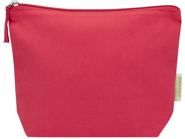 Bolsa de aseo pequeña Odisha algodón orgánico certificado OCS Rojo detalle 22