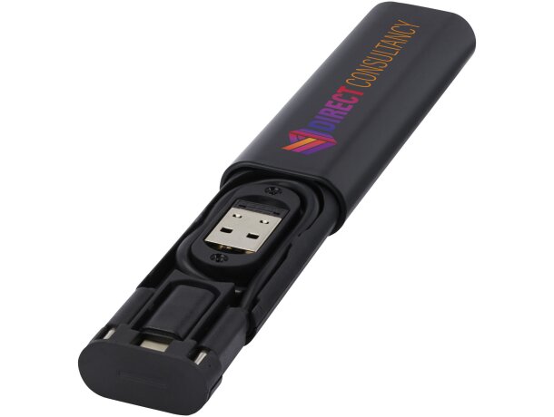 Cable de carga modular plástico reciclado Whiz Negro intenso detalle 1