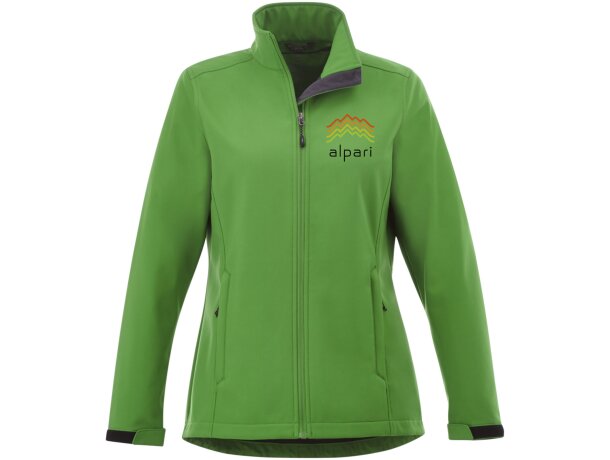 Chaqueta softshell de mujer Maxson impermeable transpirable Verde helecho detalle 21