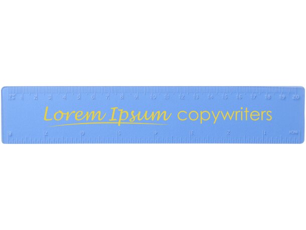 Regla de plástico flexible Rothko 20 cm doble escala Azul escarchado detalle 1