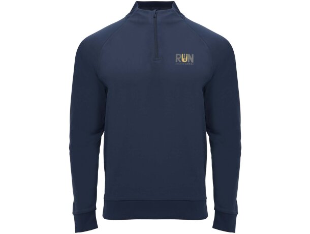 Sudadera técnica con cremallera un cuarto Epiro de Roly Azul marino detalle 21