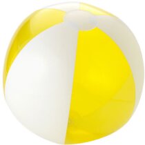 Pelota de playa pvc color blanco y transparente a rayas