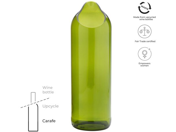 Jarra de agua de vidrio reciclado 750ml verde medio Verde detalle 3