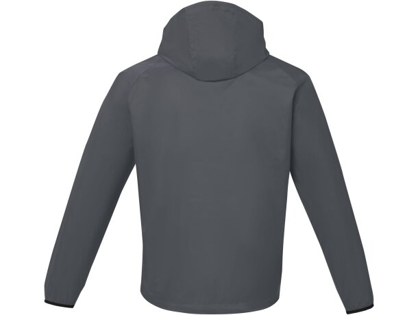 Chaqueta ligera impermeable hombre Dinlas con capucha enrollable Gris tormenta detalle 18