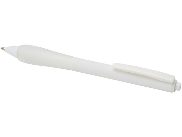 Bolígrafo Lorena de plástico ABS reciclado con empuñadura TPR Blanco transparente detalle 3