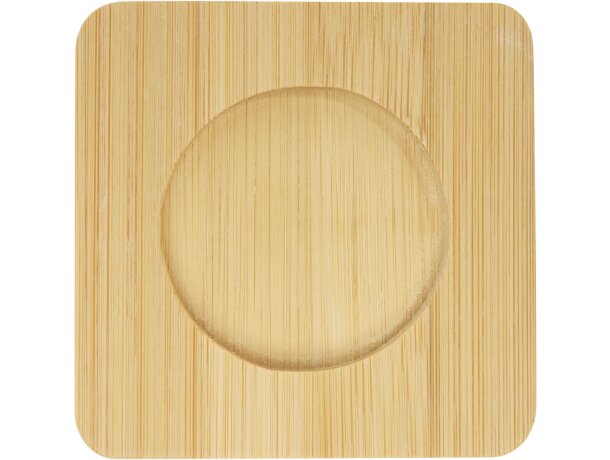 Tazas vidrio doble pared Manti con posavasos bambú 100ml Transparente/natural detalle 5