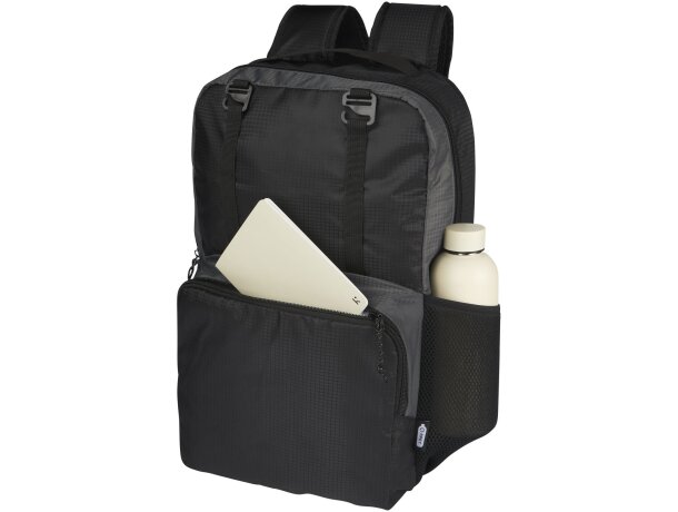 Mochila portátil 15 reciclada GRS bicolor Trailhead Negro intenso/gris detalle 4