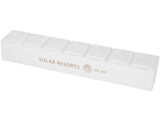 Organizador multivitamínico semanal Dose con 7 compartimentos Blanco detalle 4