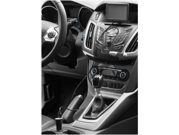 Adaptador doble para coche con usb Negro intenso detalle 2